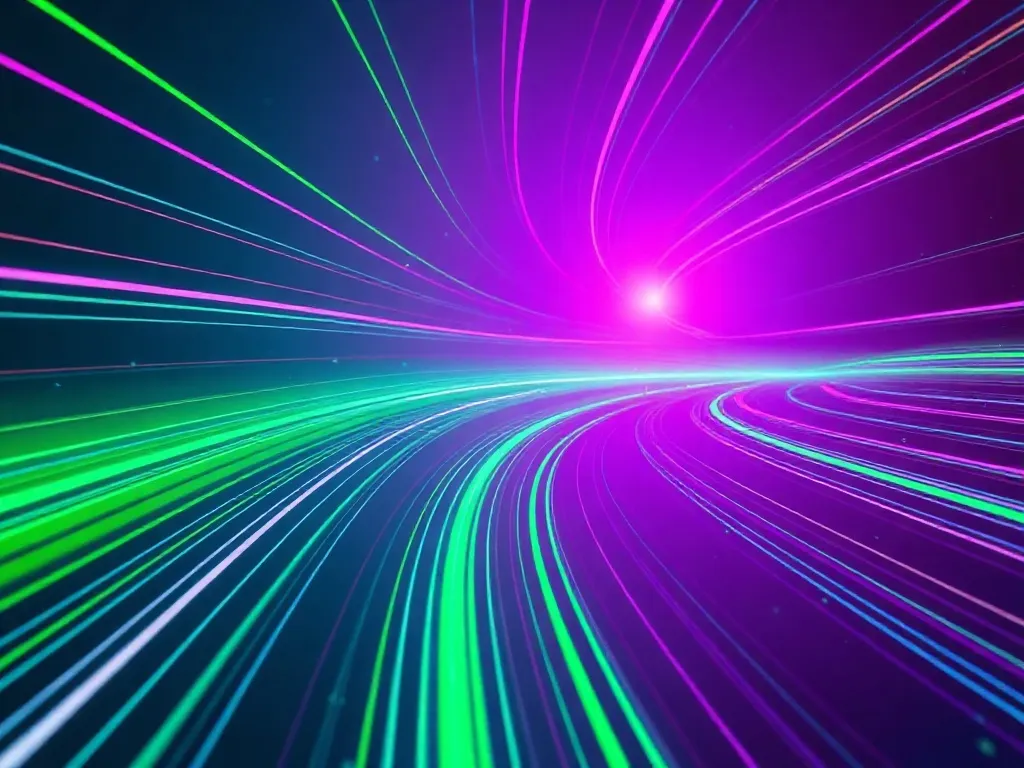 Abstract digital art generation concept with vibrant green a
